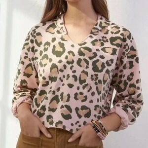 Show‎ Me Your Mumu Pink Tan Kit Hoodie Cheetah Sista Sweatshirt Size S